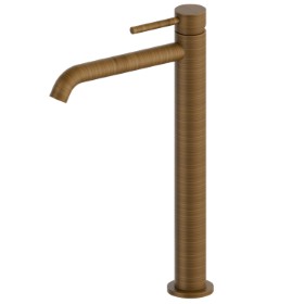 Single lever basin mixer, high version, for above counter basin - finish Groove Bronze
