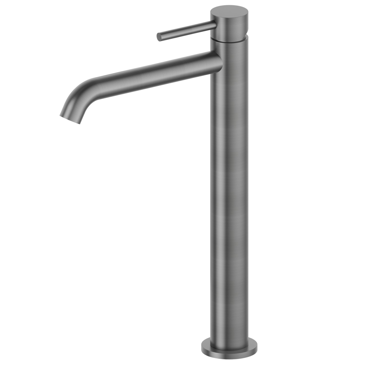 Single lever basin mixer, high version, for above counter basin - finish PVD Brushed Gun Metal