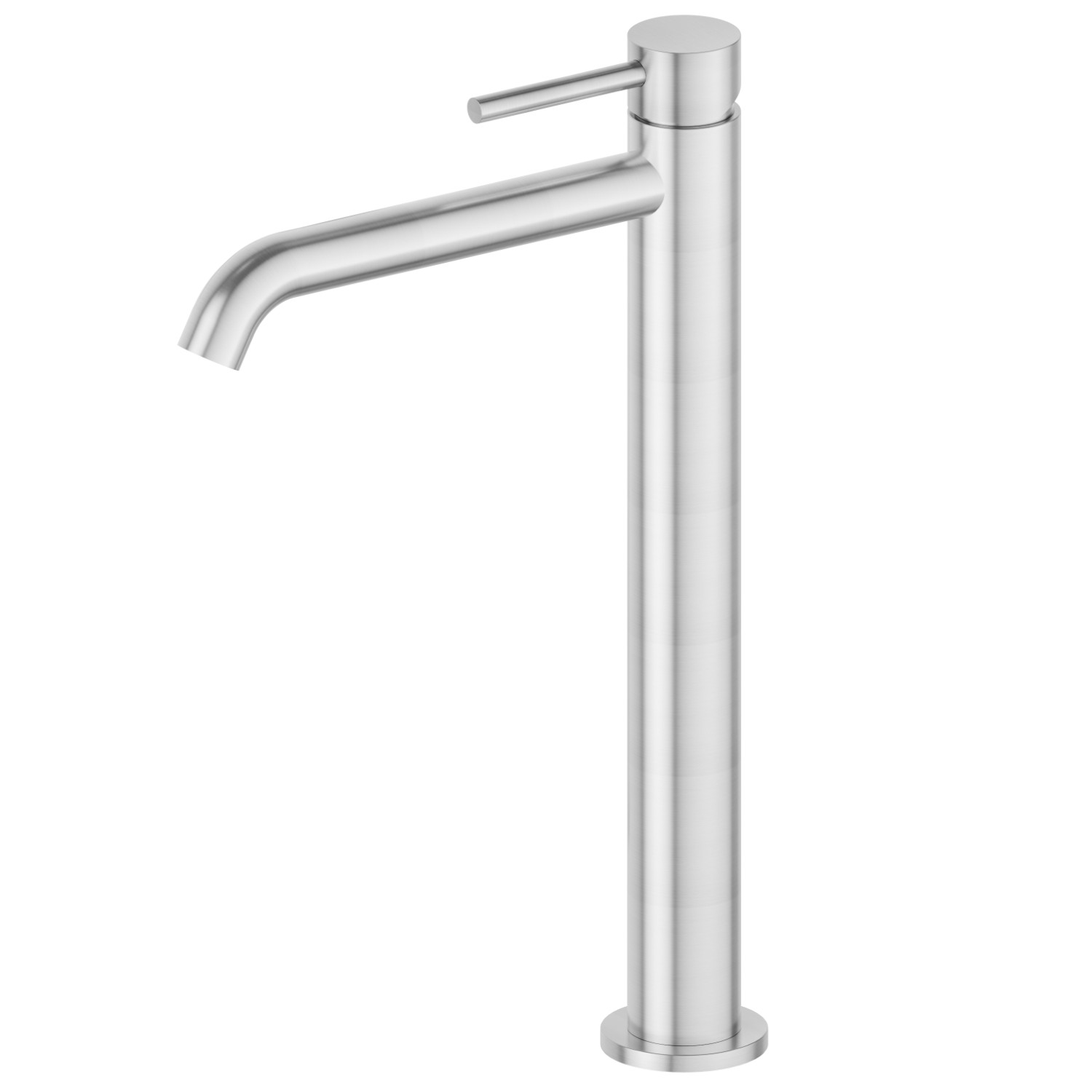Single lever basin mixer, high version, for above counter basin - finish PVD Brushed steel