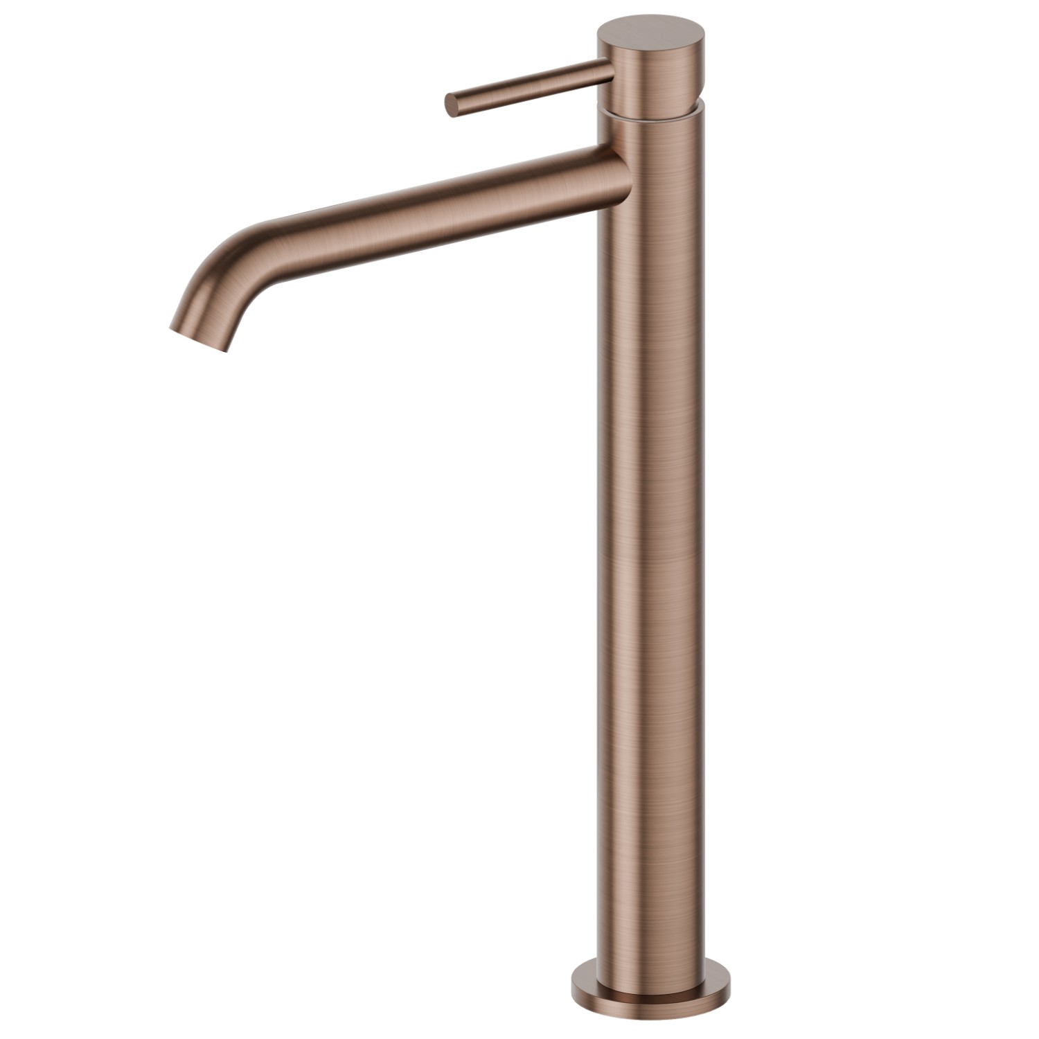 Single lever basin mixer, high version, for above counter basin - finish PVD Brushed Copper Bronze
