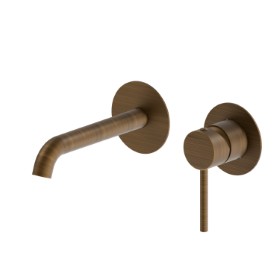 Single lever wall mixer group - finish Groove Bronze