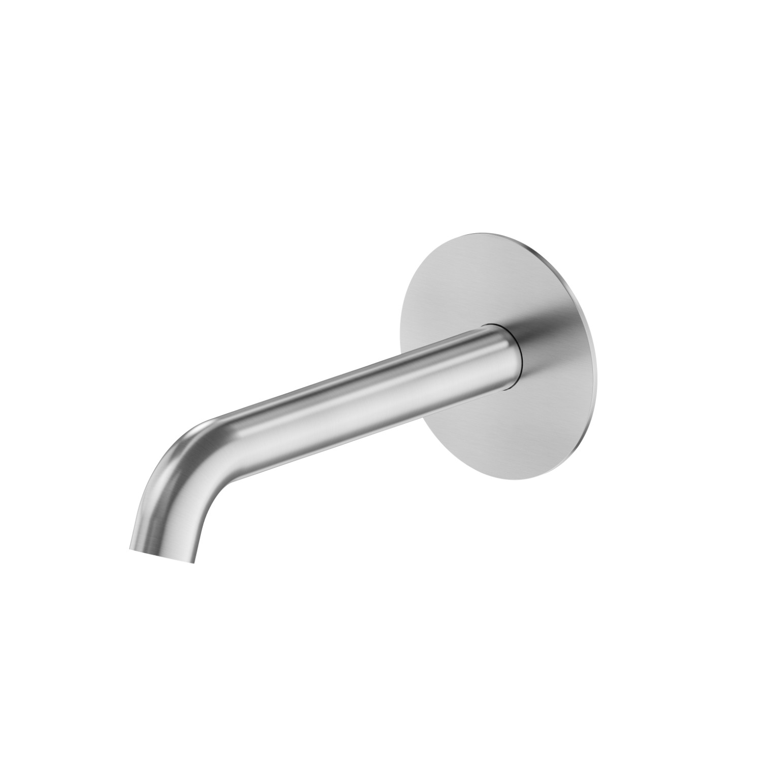 Wall spout for basin group with 1/2” connection - finish PVD Brushed steel