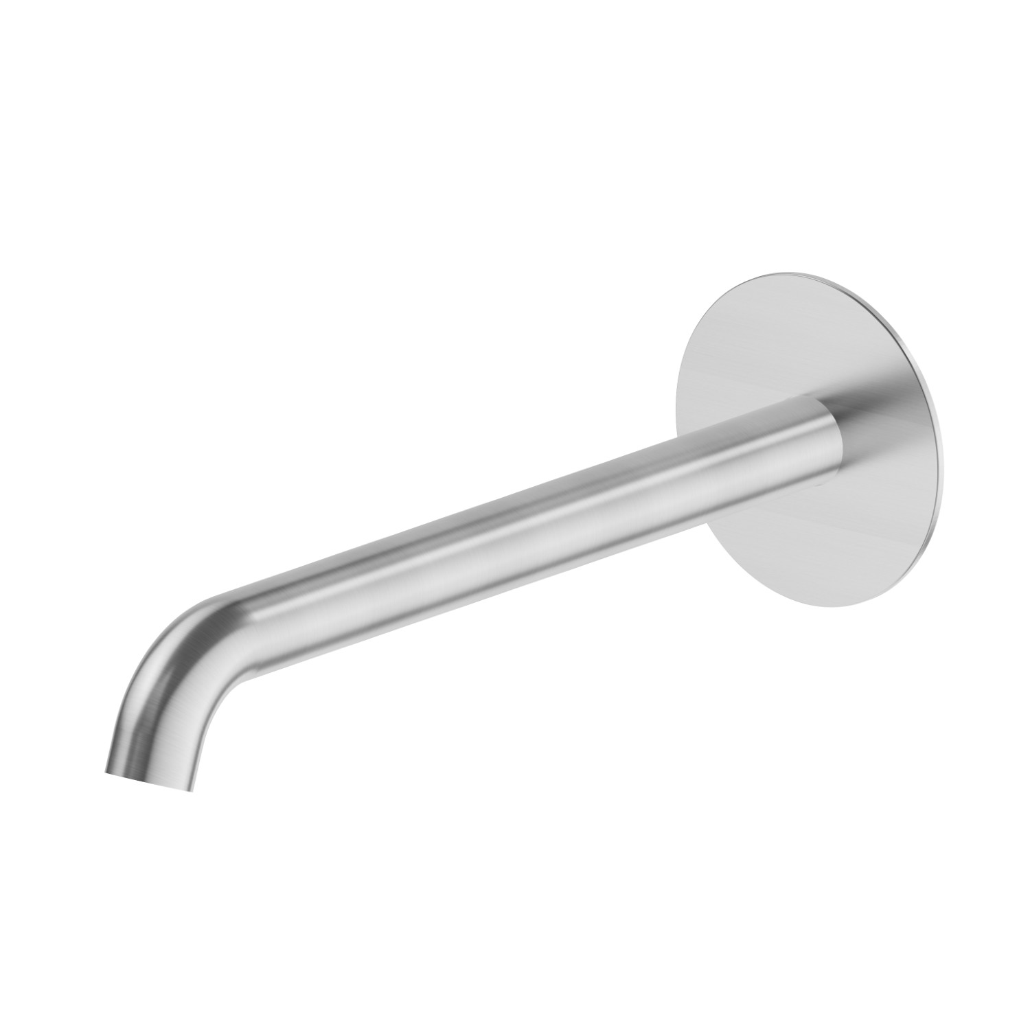 Wall spout for basin group with 1/2” connection - finish PVD Brushed steel