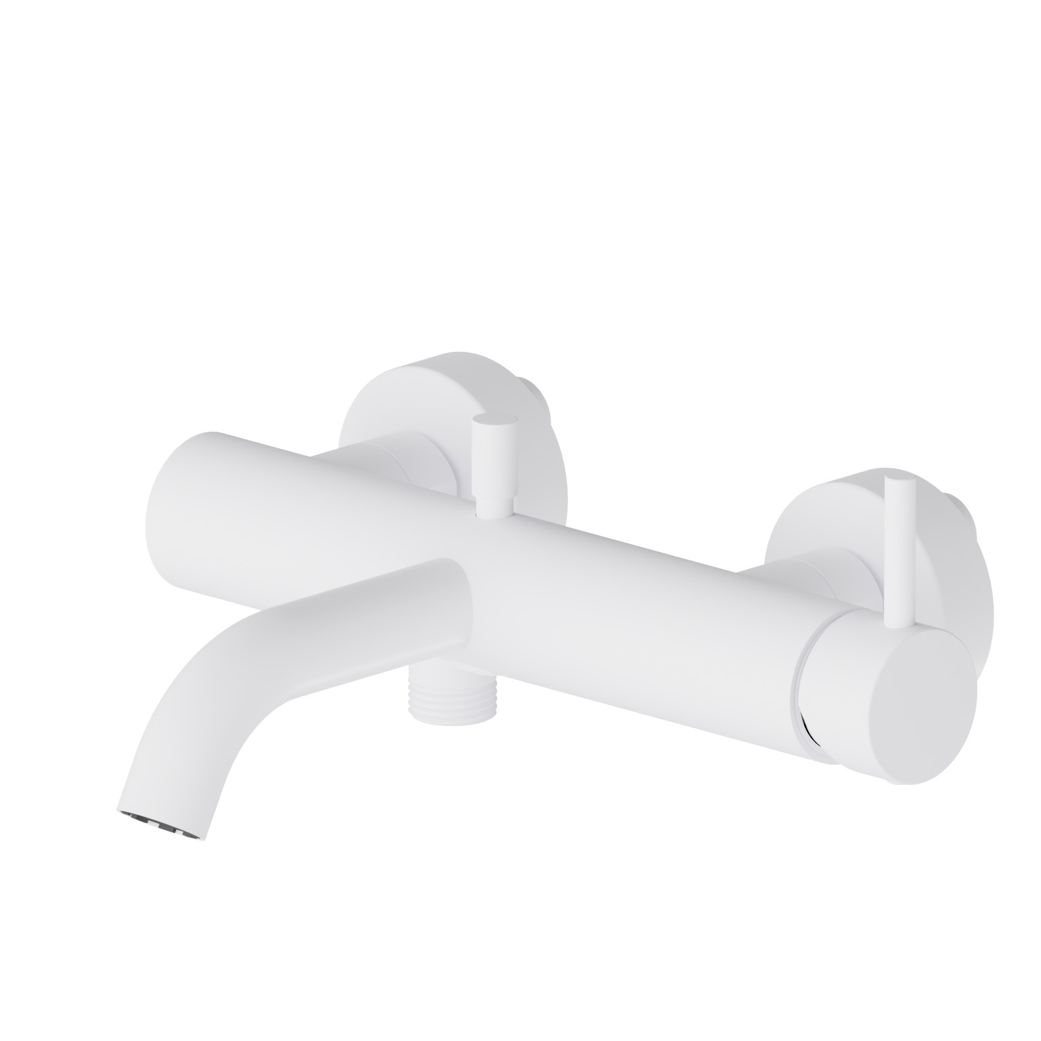 Miscelatore monocomando vasca esterno con deviatore automatico vasca/doccetta - finitura Bianco opaco