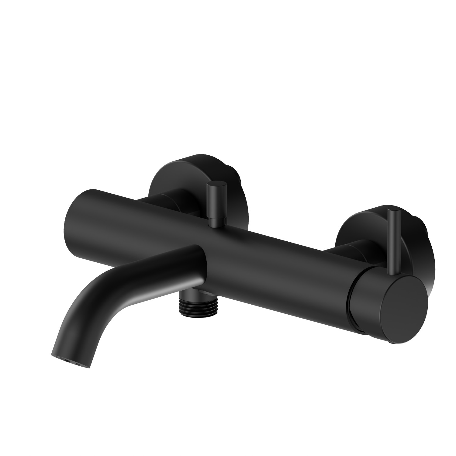 Miscelatore monocomando vasca esterno con deviatore automatico vasca/doccetta - finitura Nero opaco