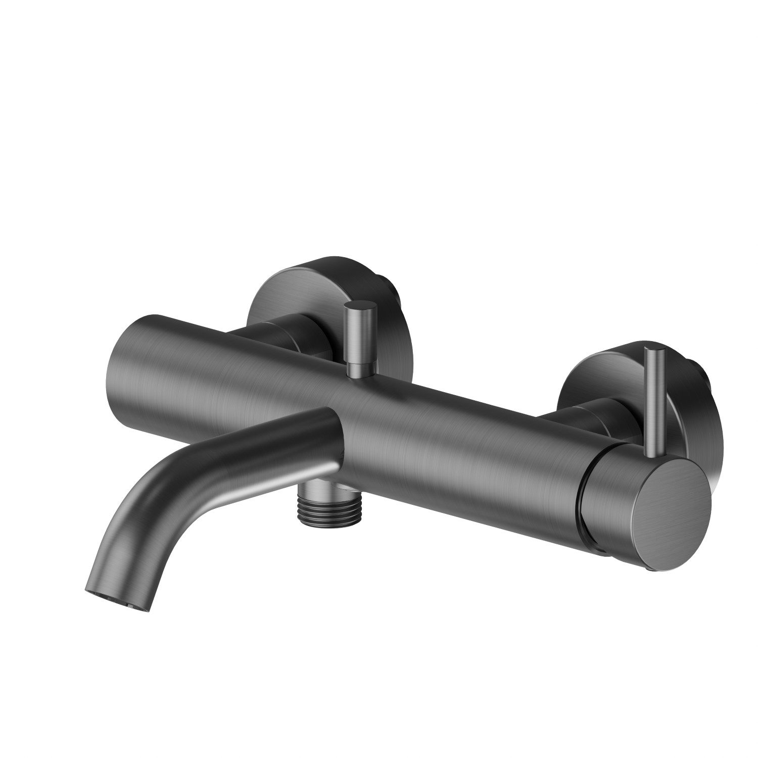 Miscelatore monocomando vasca esterno con deviatore automatico vasca/doccetta - finitura PVD Brushed Gun Metal