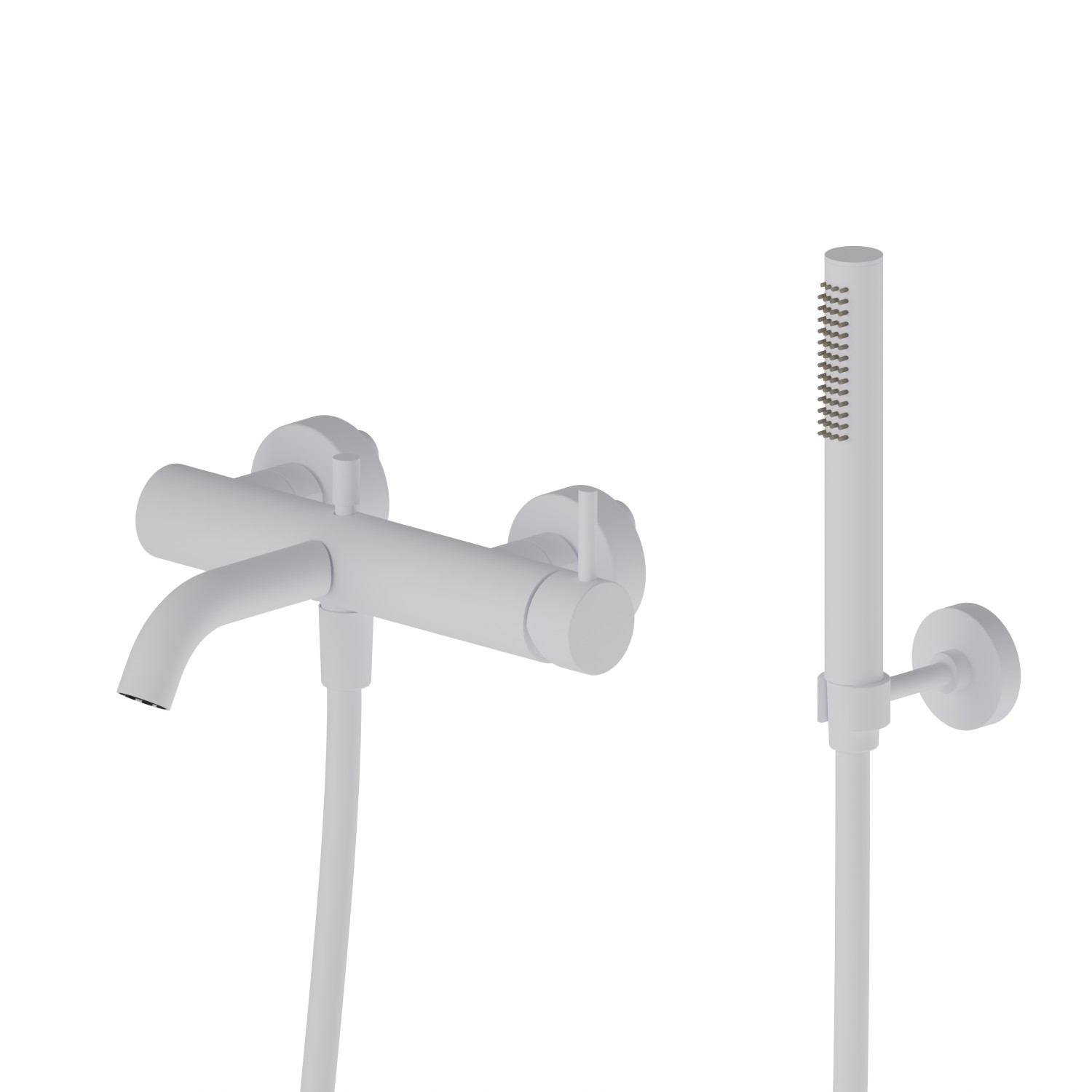 Miscelatore monocomando vasca esterno con deviatore automatico vasca/doccetta - finitura Bianco opaco