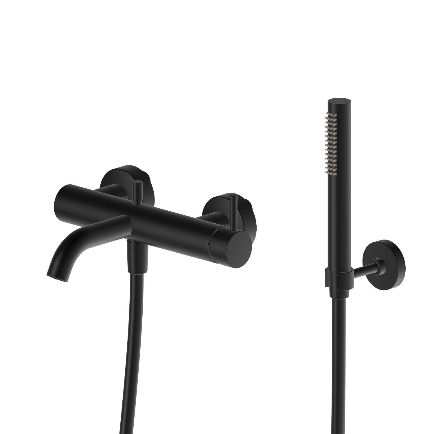 Miscelatore monocomando vasca esterno con deviatore automatico vasca/doccetta - finitura Nero opaco