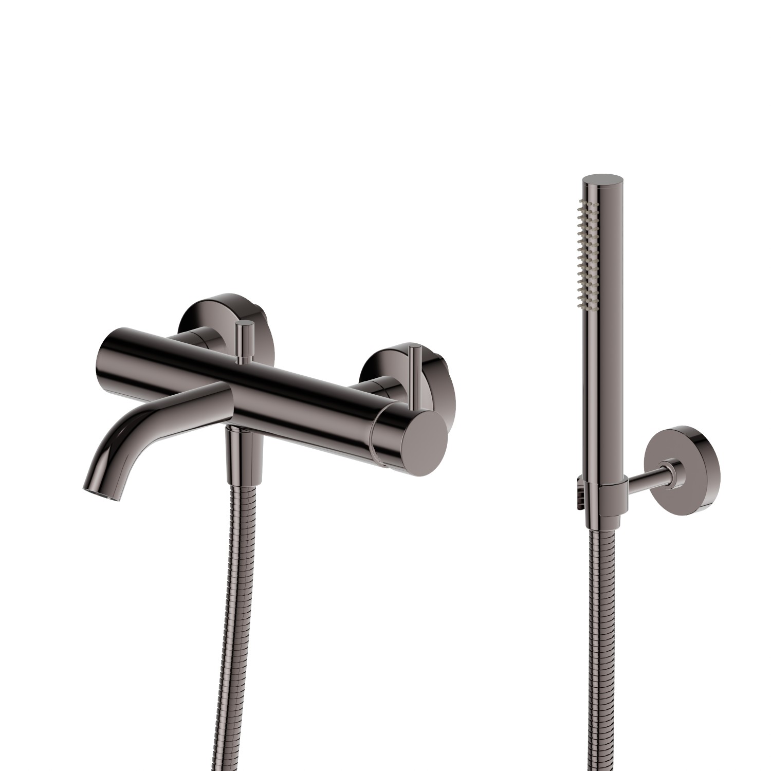 Miscelatore monocomando vasca esterno con deviatore automatico vasca/doccetta - finitura PVD Gun Metal