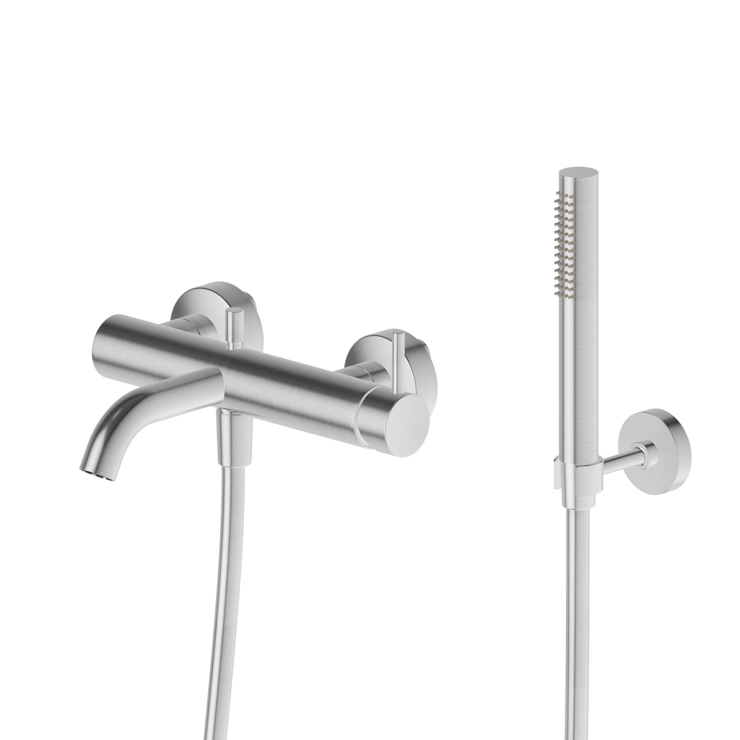 Miscelatore monocomando vasca esterno con deviatore automatico vasca/doccetta - finitura PVD Acciaio Spazzolato