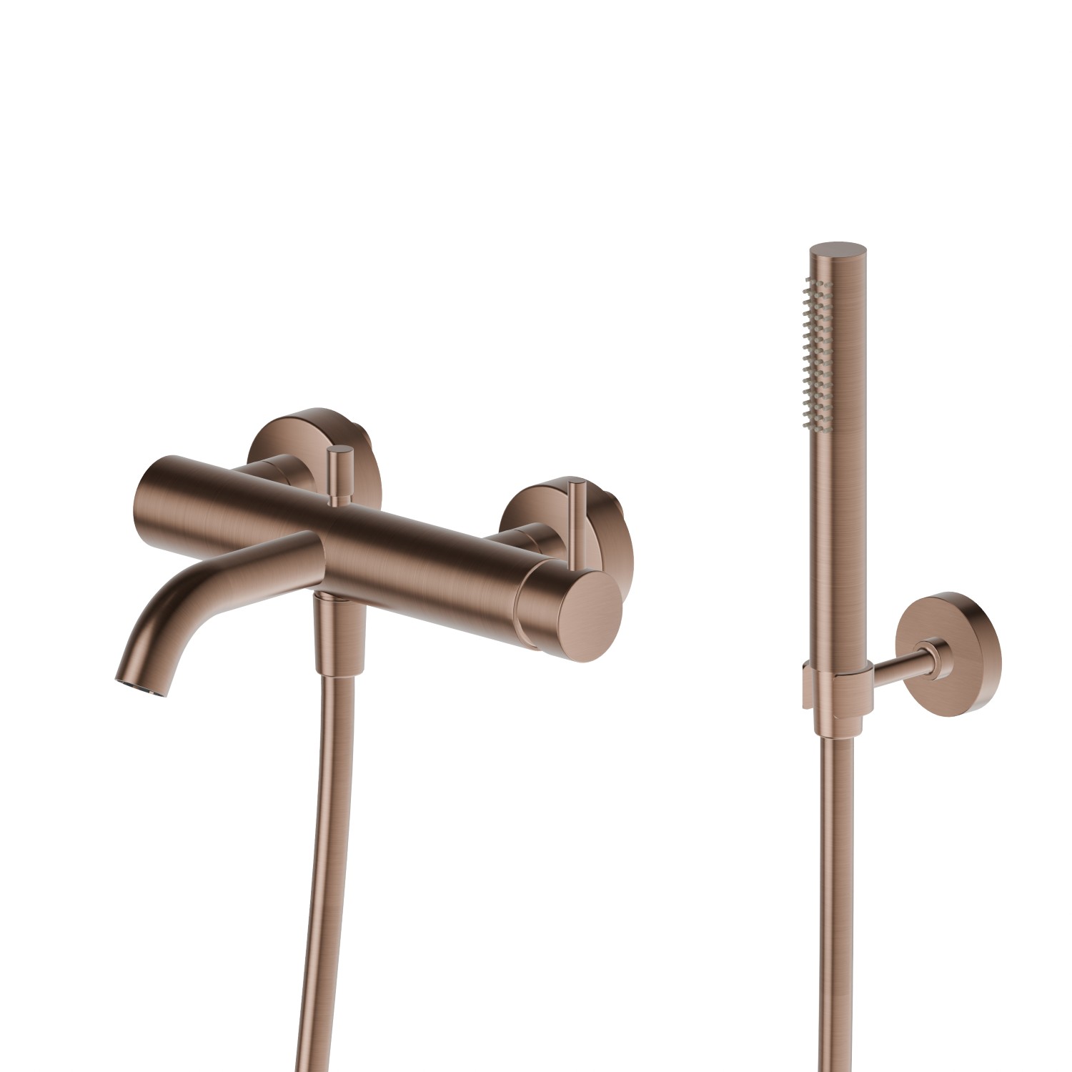 Miscelatore monocomando vasca esterno con deviatore automatico vasca/doccetta - finitura PVD Brushed Copper Bronze