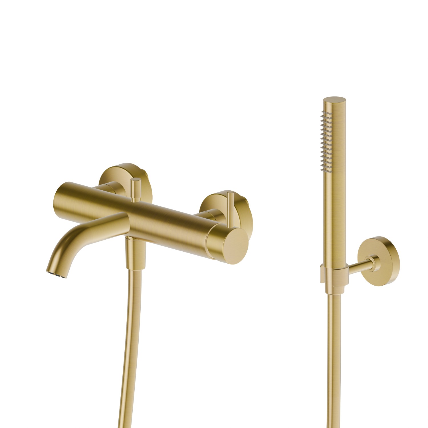 Miscelatore monocomando vasca esterno con deviatore automatico vasca/doccetta - finitura PVD Brushed Gold