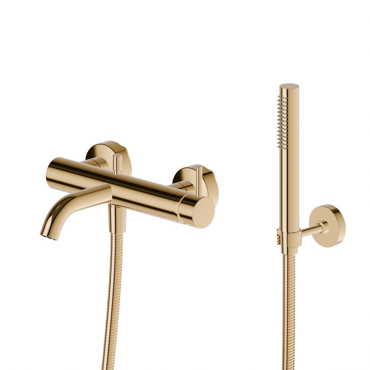 Miscelatore monocomando vasca esterno con deviatore automatico vasca/doccetta - finitura PVD Glossy Gold