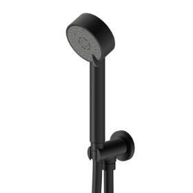 Complete shower set, with 3-jet ABS hand shower, flexible and wall union with shower holder - finish Matt Black