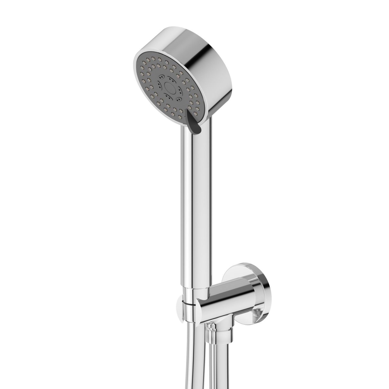 Complete shower set, with 3-jet ABS hand shower, flexible and wall union with shower holder - finish Chrome