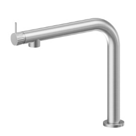 Single-lever sink mixer with L swivel spout and front lever - finish Stainless Steel