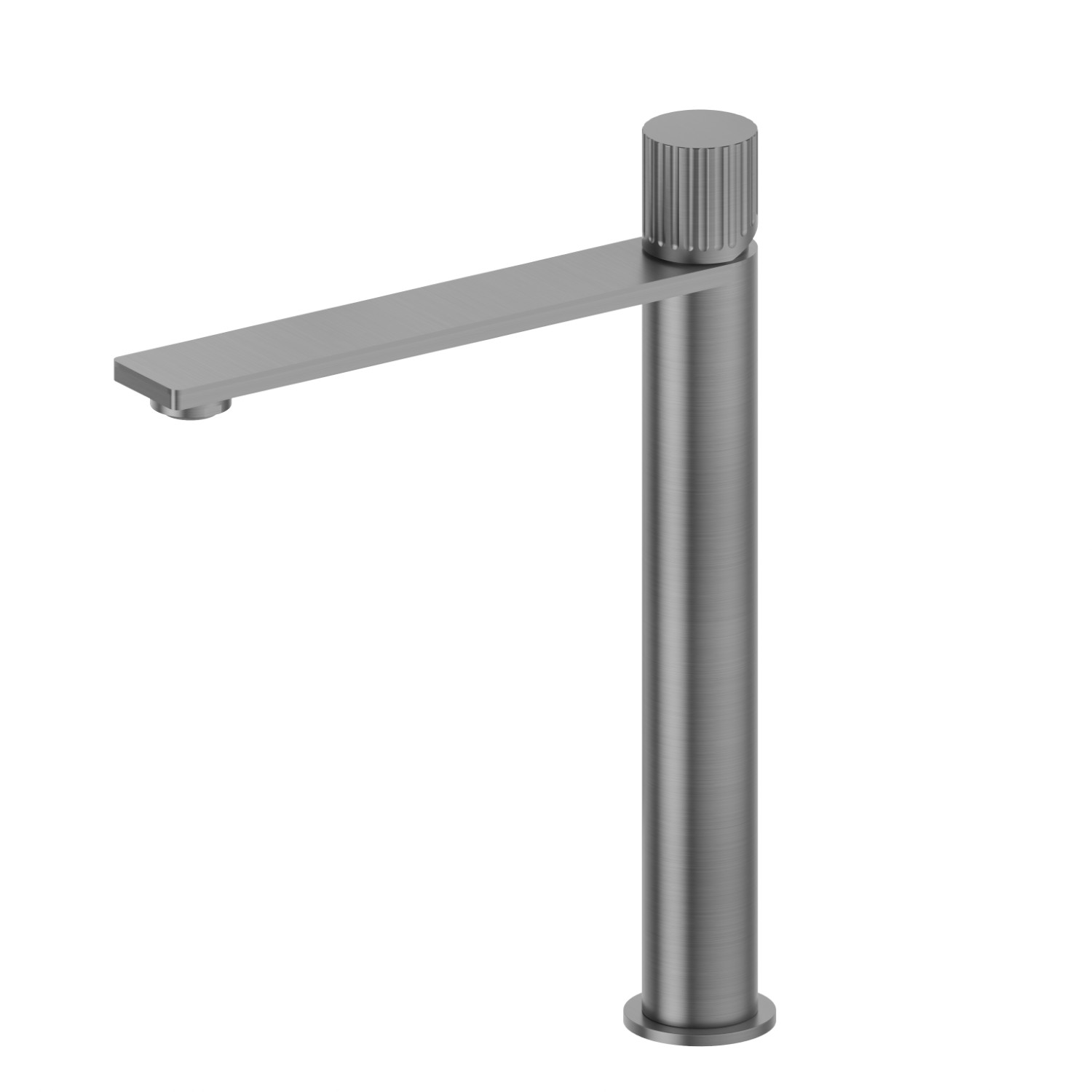 Single lever basin mixer, high version, for above counter basin - finish PVD Brushed Gun Metal