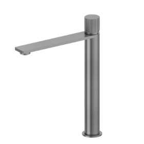 Single lever basin mixer, high version, for above counter basin - finish PVD Brushed Gun Metal