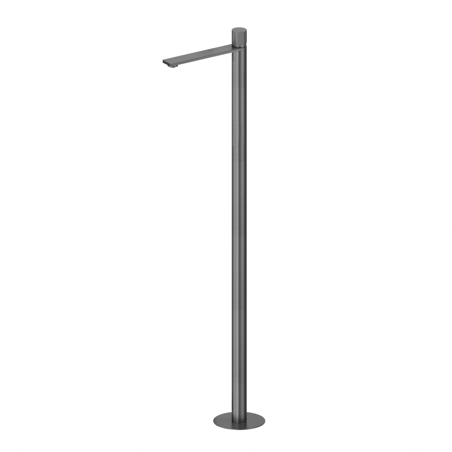 Miscelatore monocomando per lavabo con colonna di alimentazione a pavimento - finitura PVD Brushed Gun Metal