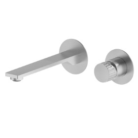 Single lever wall mixer group - finish Stainless Steel