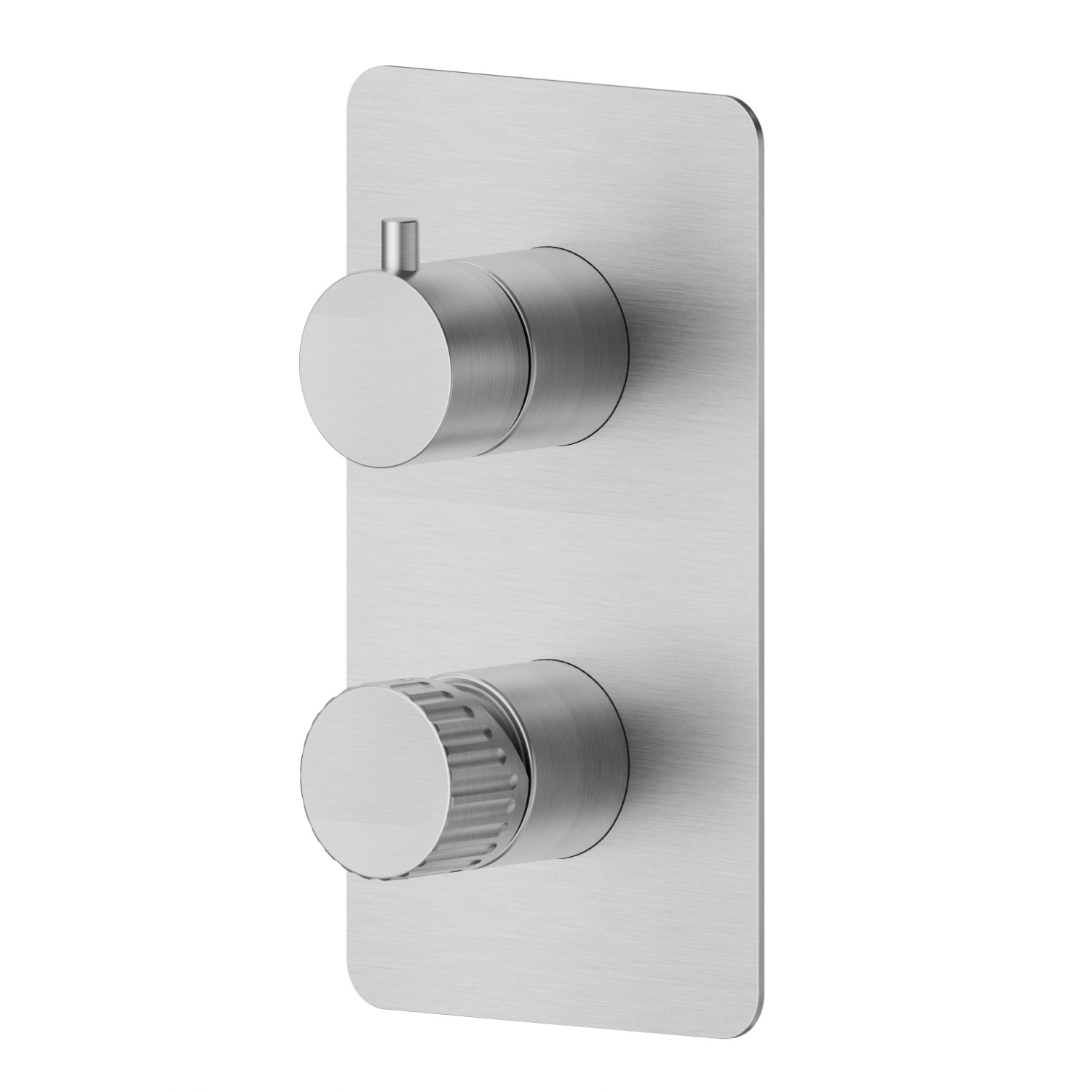 Single lever concealed mixer with 2 ways out mechanical diverter - finish Stainless Steel