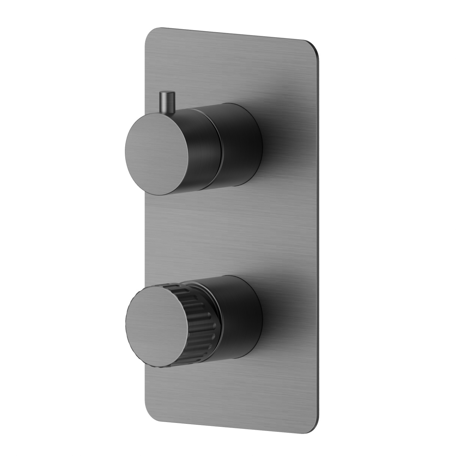 Single lever concealed mixer with 2 ways out mechanical diverter - finish PVD Brushed Gun Metal