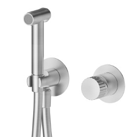 Miscelatore monocomando acqua calda e fredda per igiene intima e wc - finitura Acciaio Inox