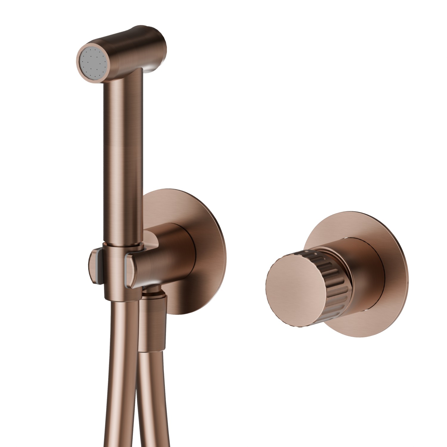 Single lever mixer, hot and cold water, for personal hygiene and toilet - finish PVD Brushed Copper Bronze