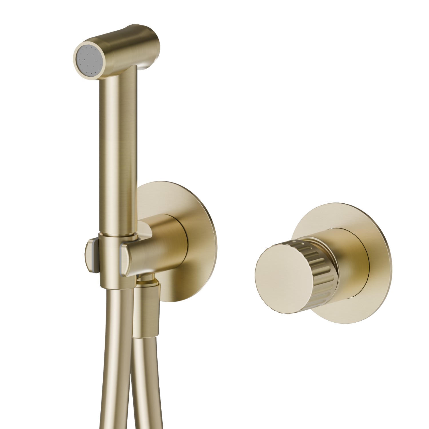 Single lever mixer, hot and cold water, for personal hygiene and toilet - finish PVD Brushed Pale Gold