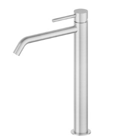 Single lever basin mixer, high version, for above counter basin - finish Stainless Steel
