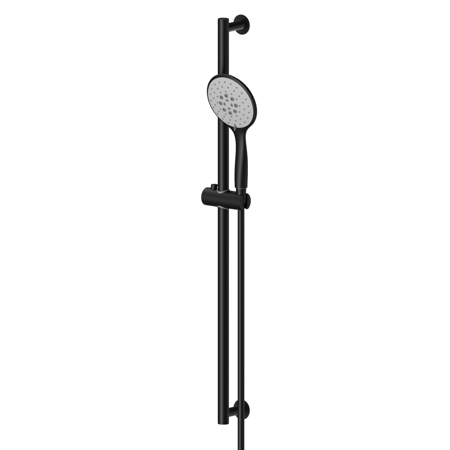 Complete shower set, with ABS 3-adjustable jet hand shower, L=150 cm flexible - finish Matt Black