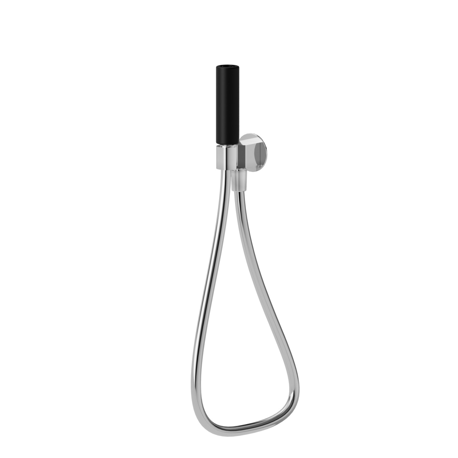 Complete shower set suitable for hydrotherapy, with hand shower,
flexible and wall union with shower holder - finish Chrome - Matt Black