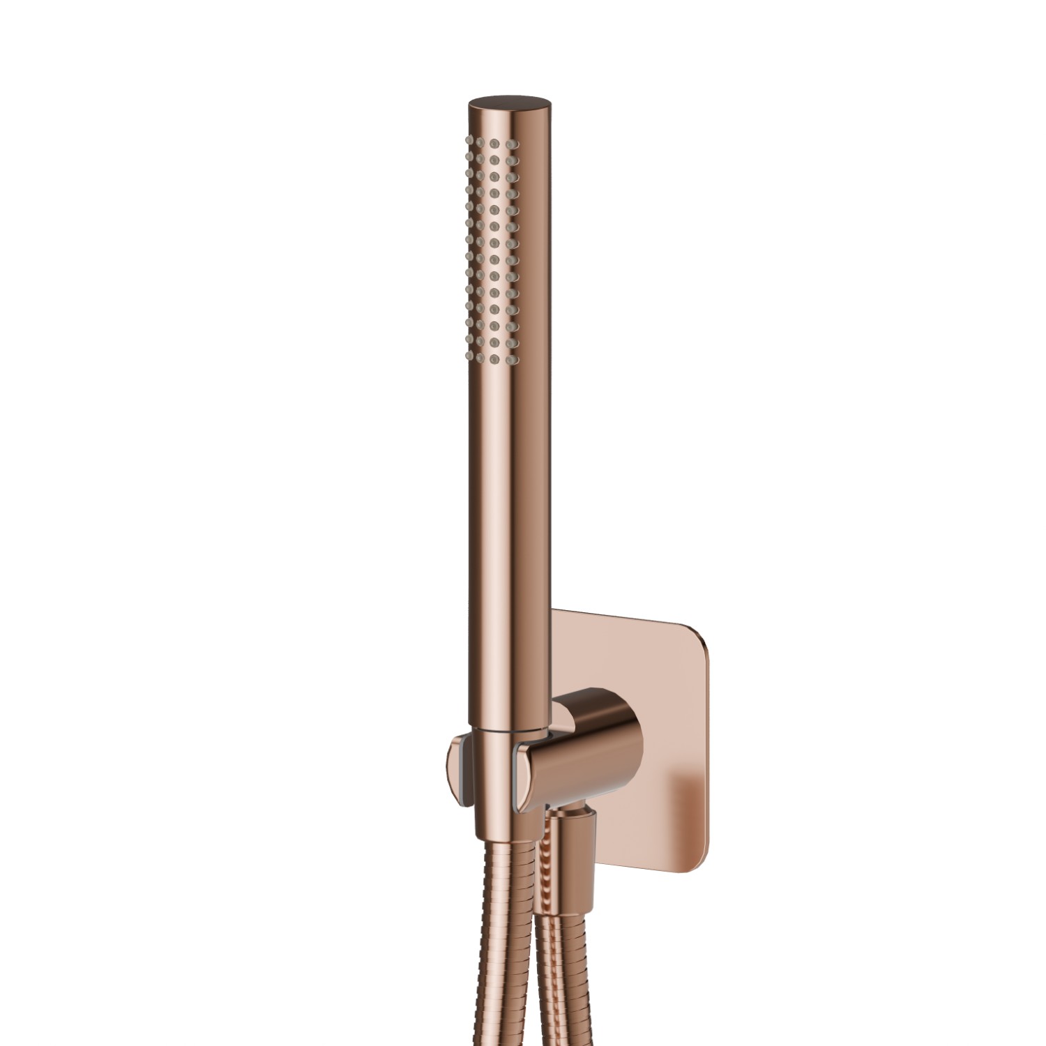 Set doccia completo di doccetta in ottone, flessibile e supporto con presa acqua. - finitura PVD Copper Bronze