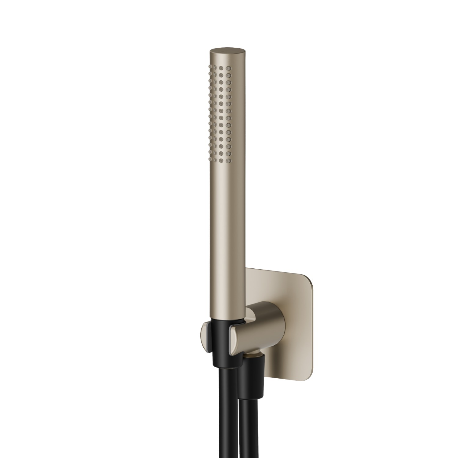 Set doccia completo di doccetta in ottone, flessibile e supporto con presa acqua. - finitura Gold Satin