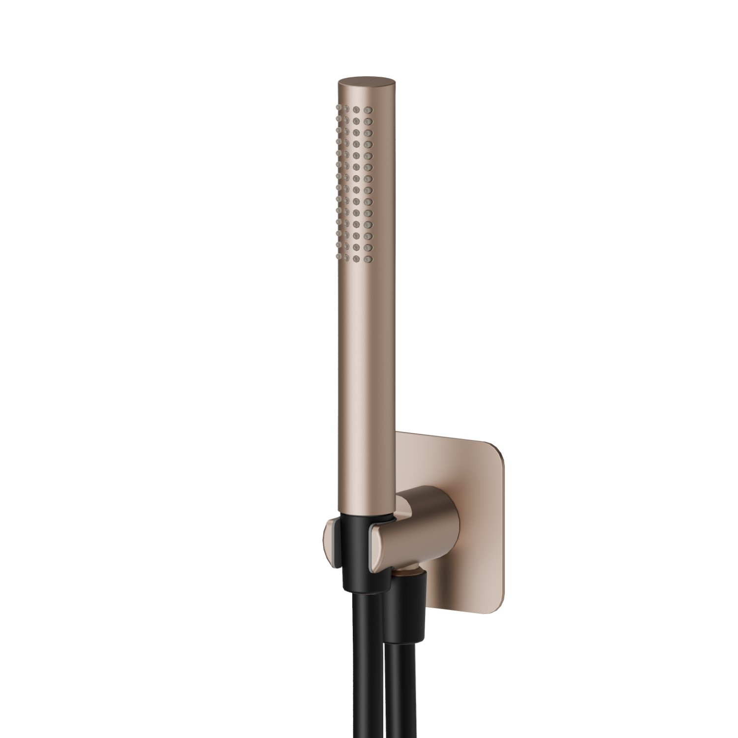 Complete shower set, with brass hand shower, flexible and wall union with shower holder - finish Copper Satin