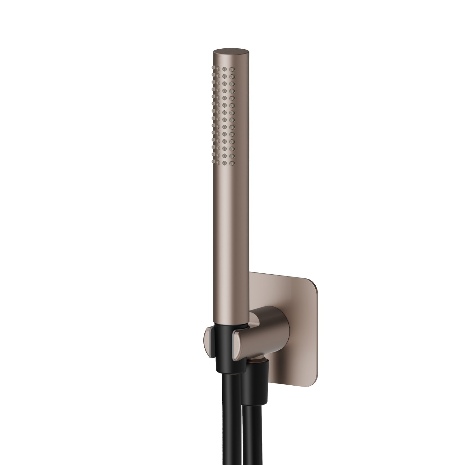 Duschset komplett mit Messing Handbrause, flexibel und Halterung mit Wasseranschluss - oberfläche Copper Glossy