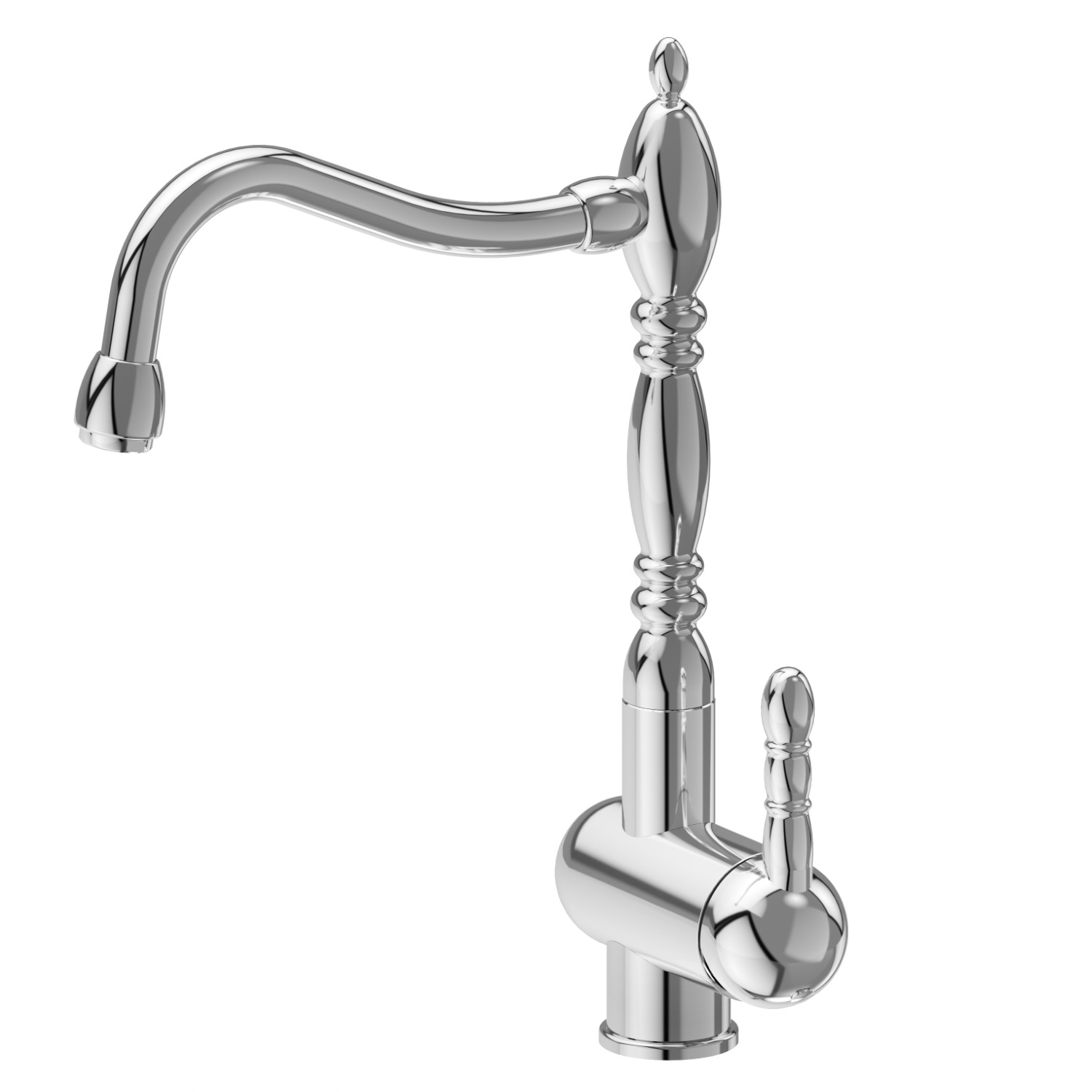 Miscelatore monocomando per lavello con bocca girevole in stile “retro” - finitura Cromo