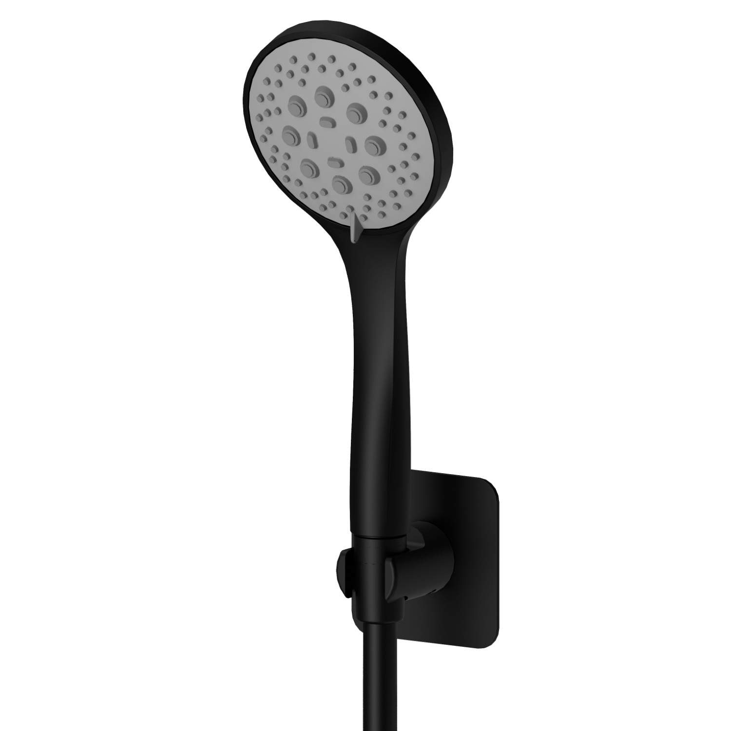 Complete shower set, with 3-jet ABS hand shower and flexible - finish Matt Black