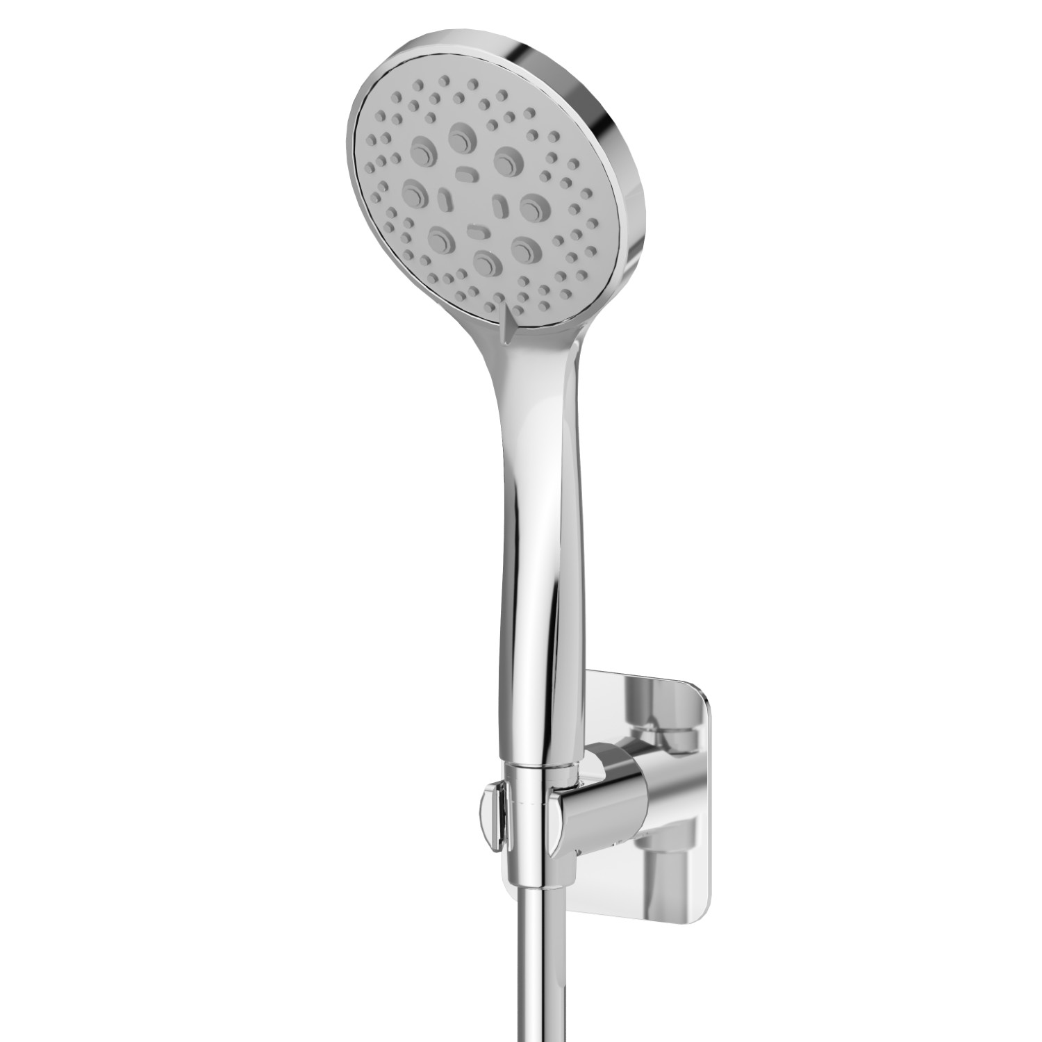 Complete shower set, with 3-jet ABS hand shower and flexible - finish Chrome
