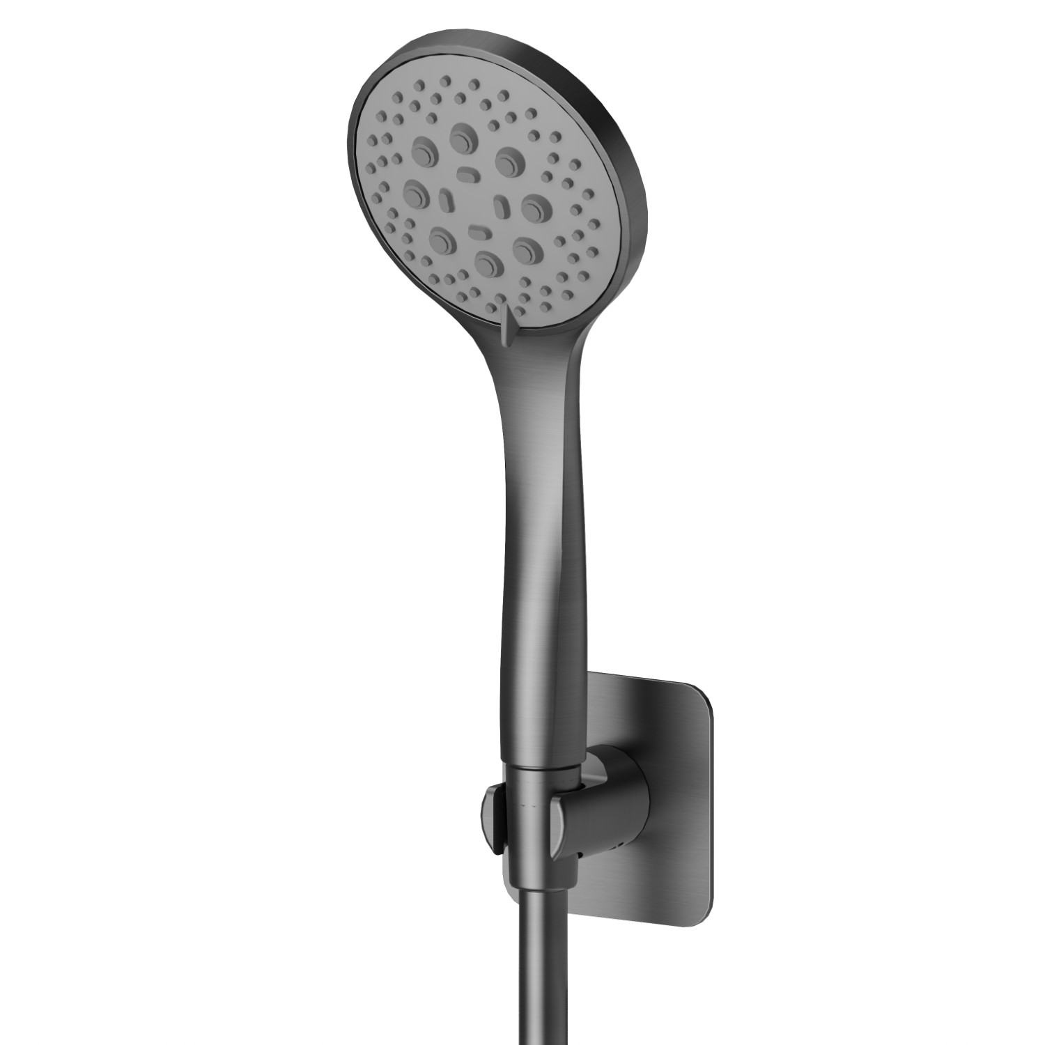 Complete shower set, with 3-jet ABS hand shower and flexible - finish PVD Brushed Gun Metal