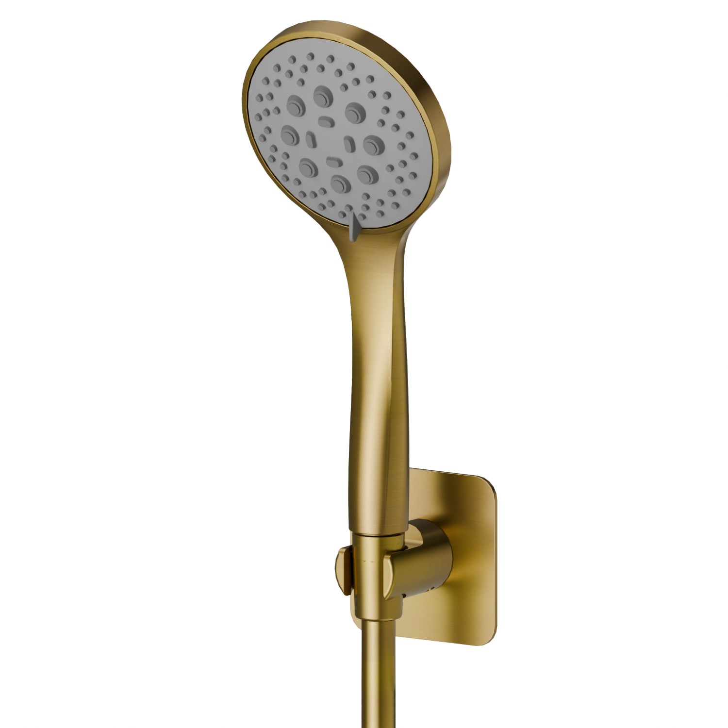 Ensemble de douche en ABS 3 jets avec douchette, flexible et support - finition PVD Brushed Gold