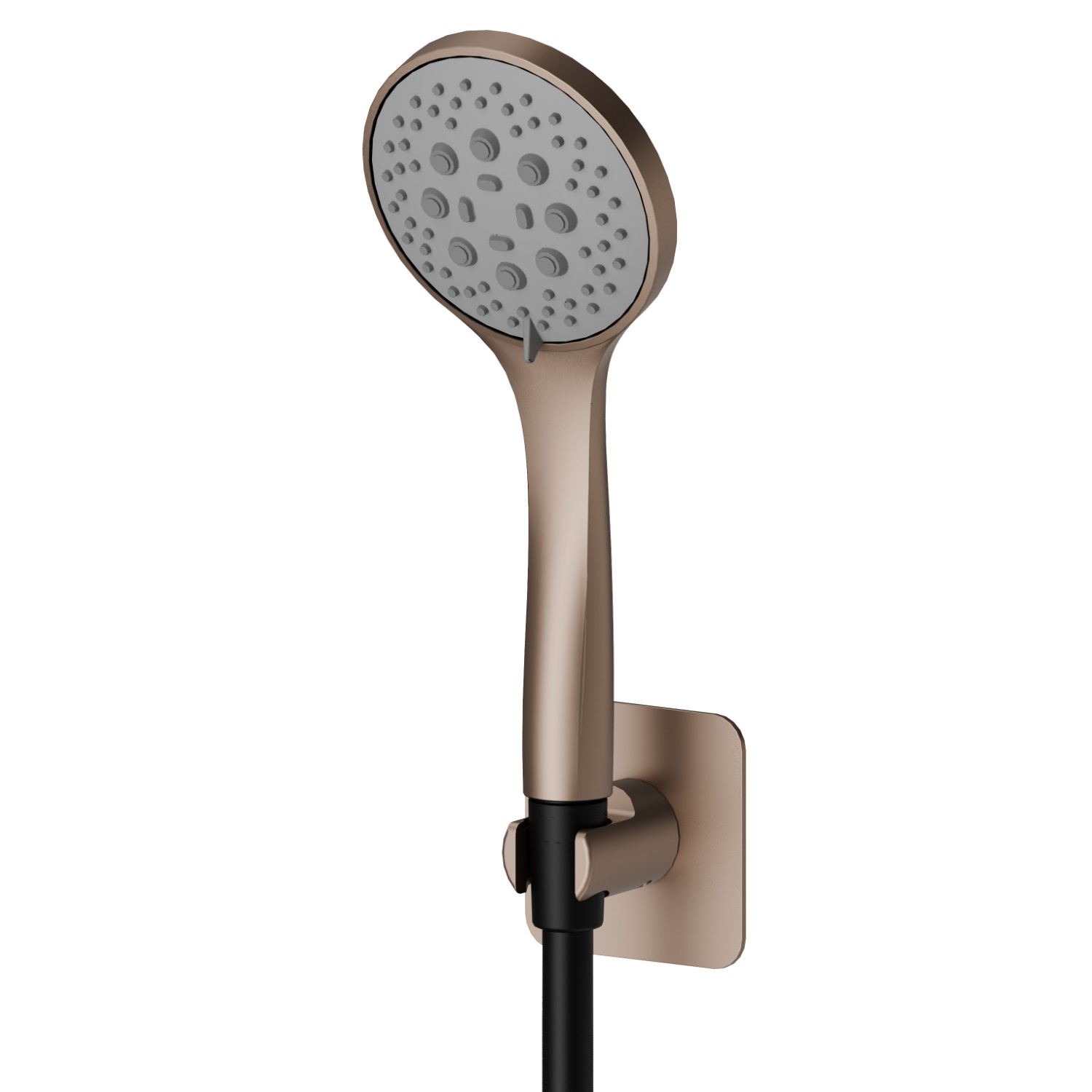 Complete shower set, with 3-jet ABS hand shower and flexible - finish Copper Satin