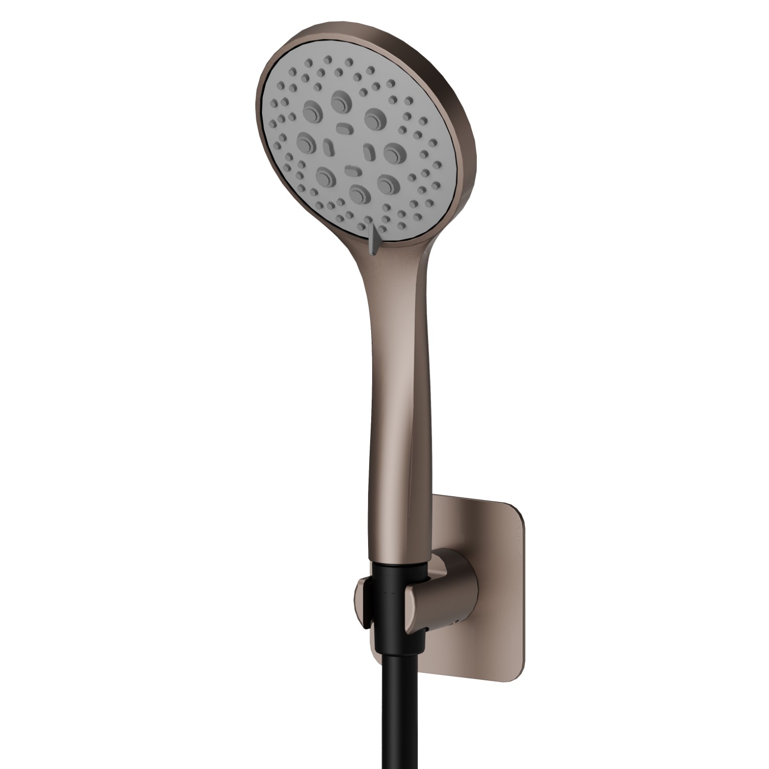 Complete shower set, with 3-jet ABS hand shower and flexible - finish Copper Glossy