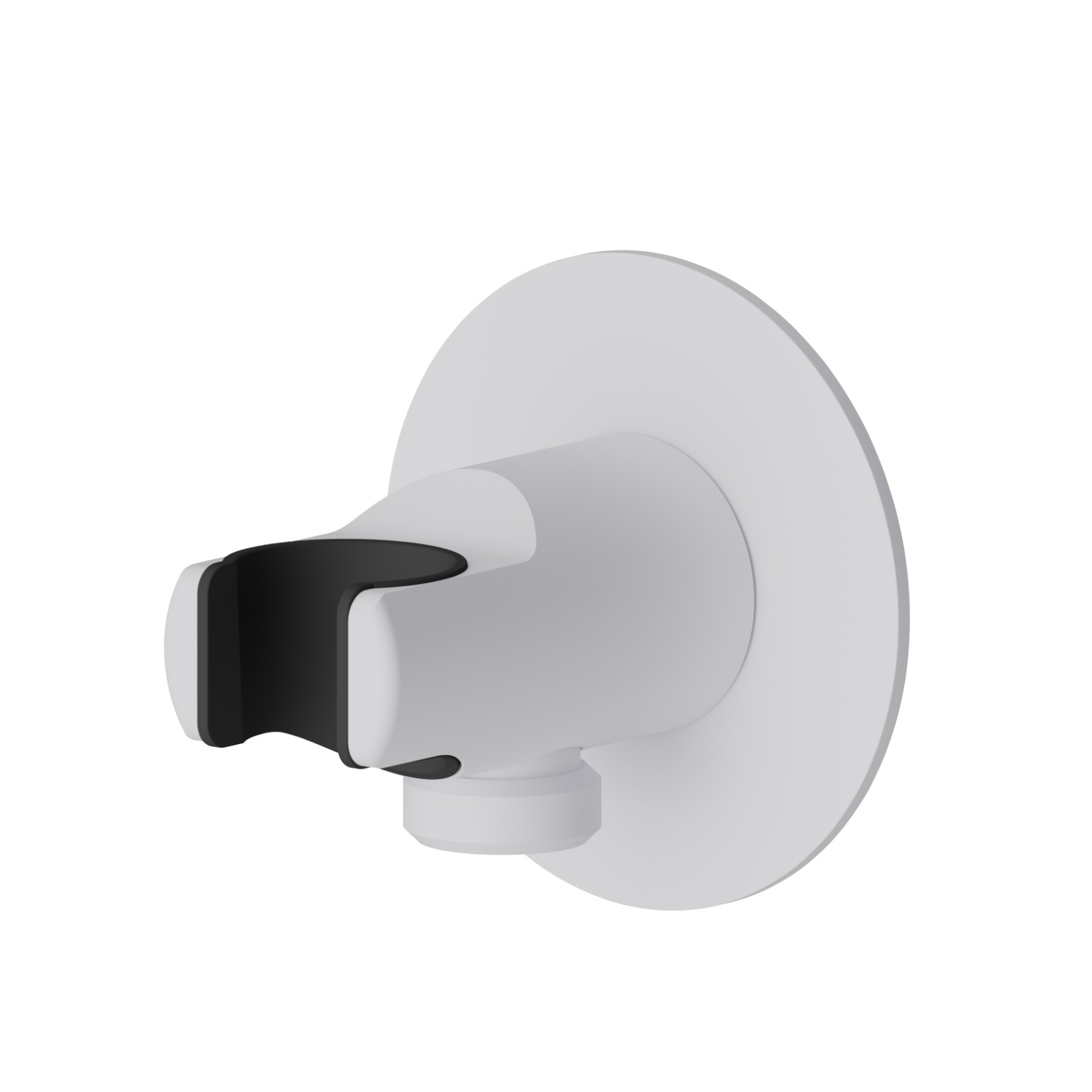 1/2” wall union with fixed shower holder - finish Matt White