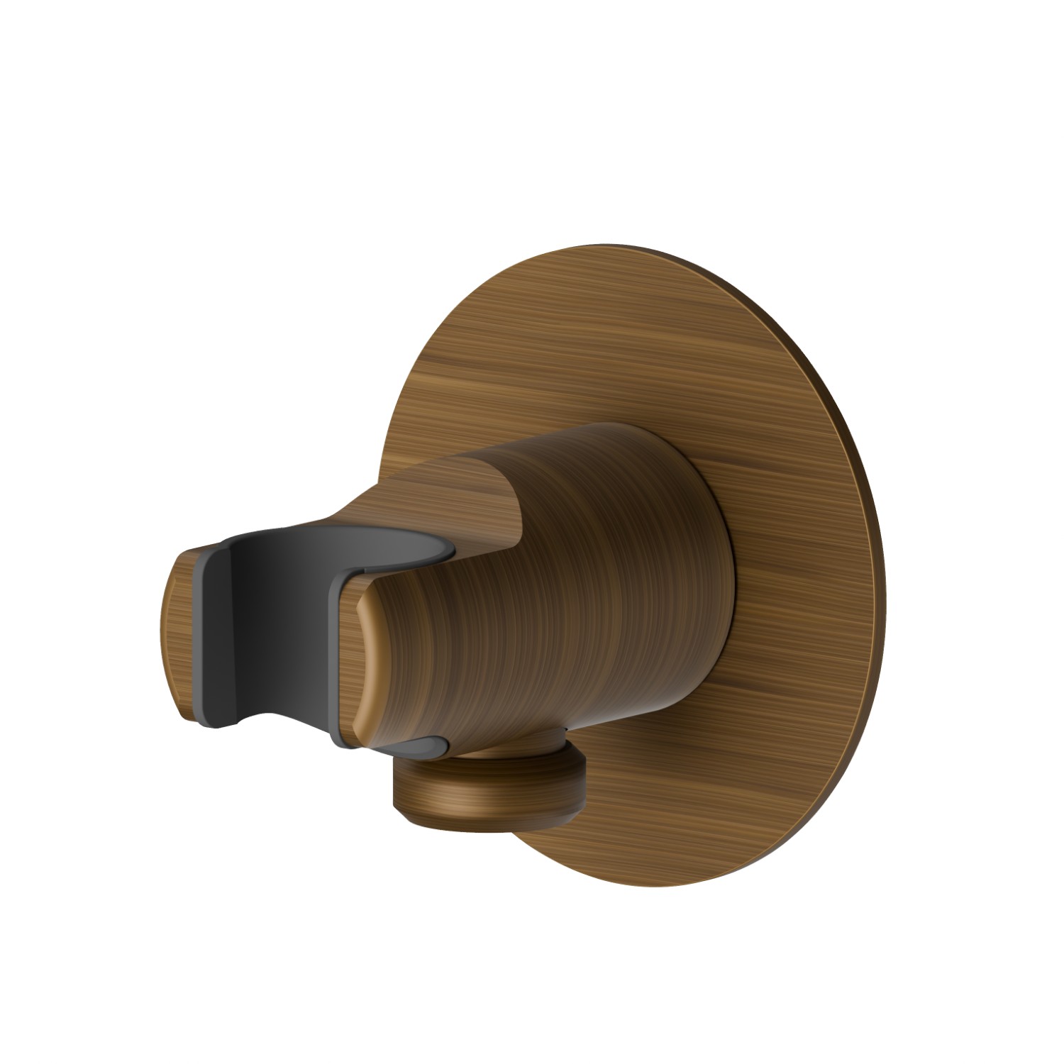 1/2” wall union with fixed shower holder - finish Groove Bronze