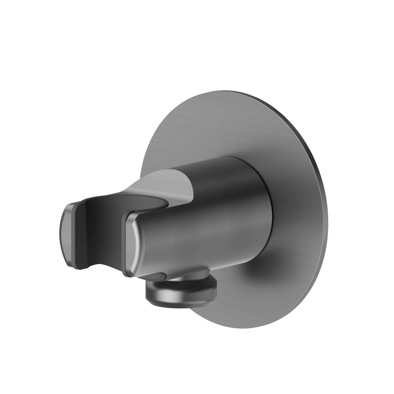 1/2” wall union with fixed shower holder - finish PVD Brushed Gun Metal