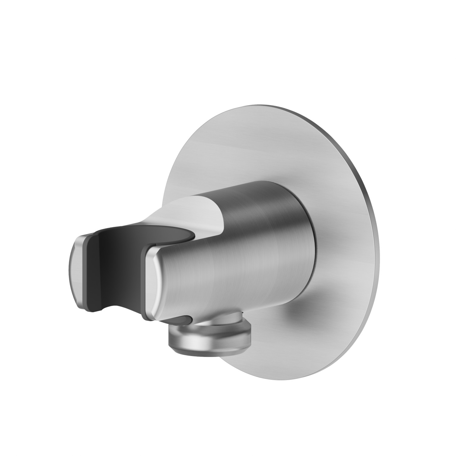 1/2” wall union with fixed shower holder - finish PVD Brushed steel