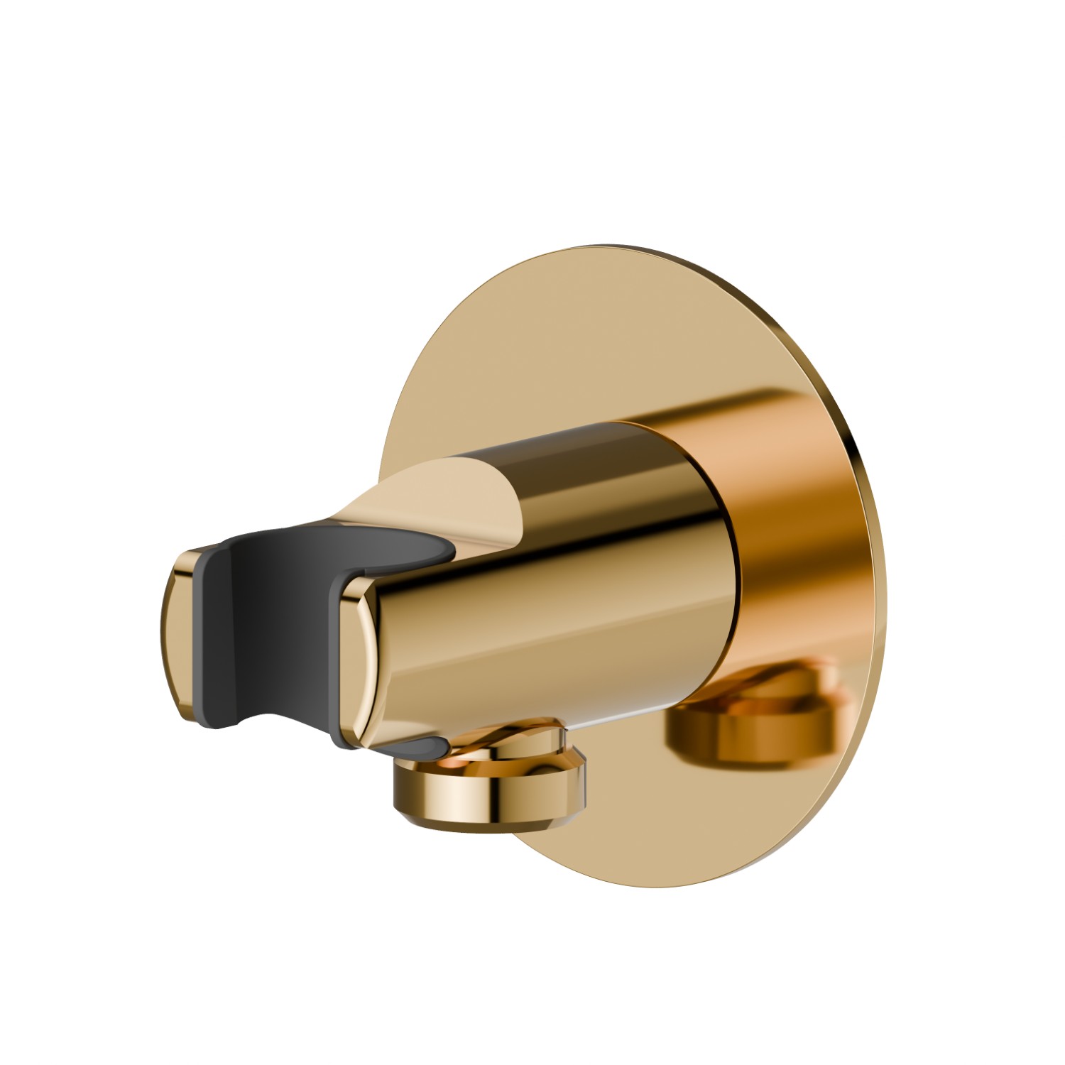 1/2” wall union with fixed shower holder - finish PVD Glossy Gold