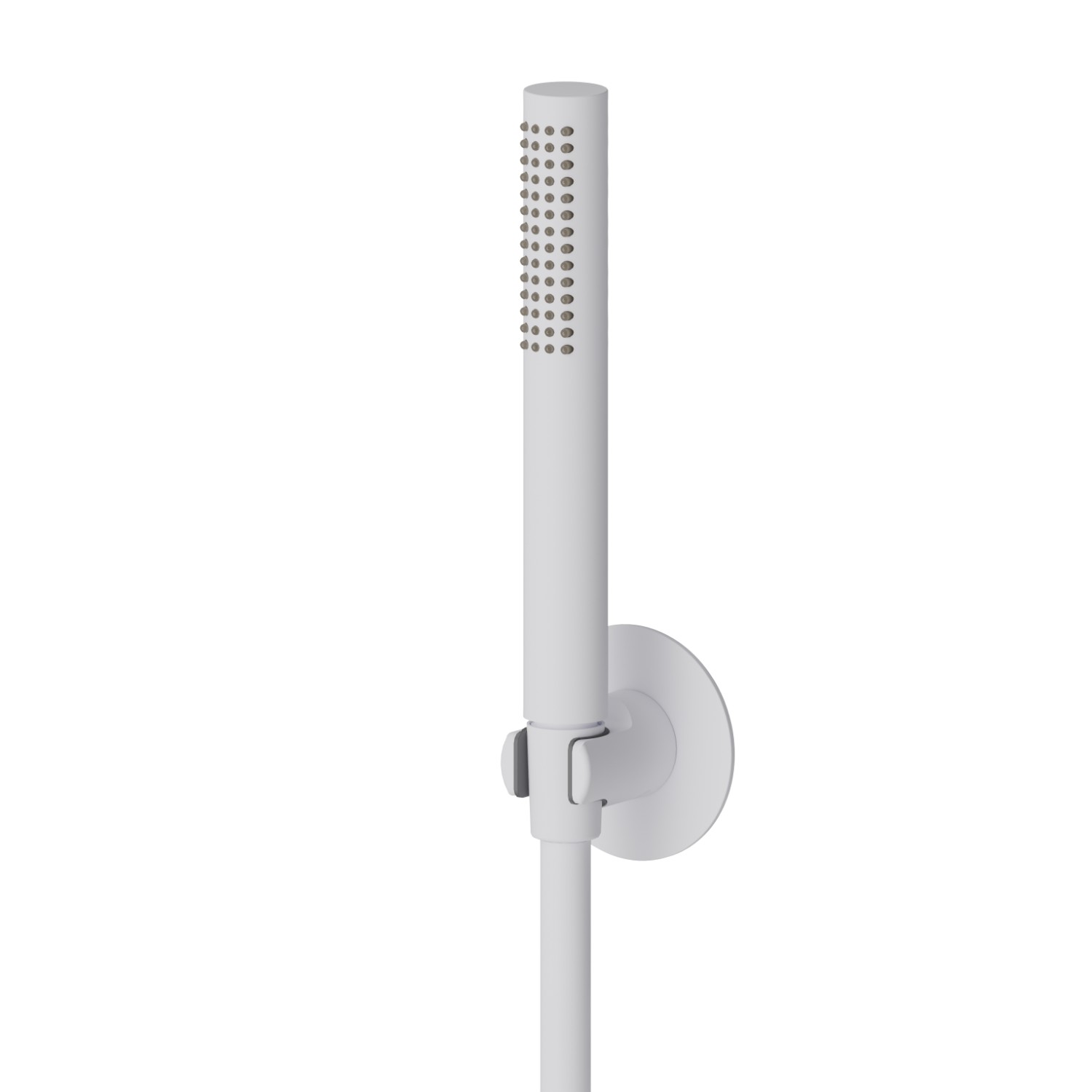 Complete shower set, with brass hand shower and flexible - finish Matt White
