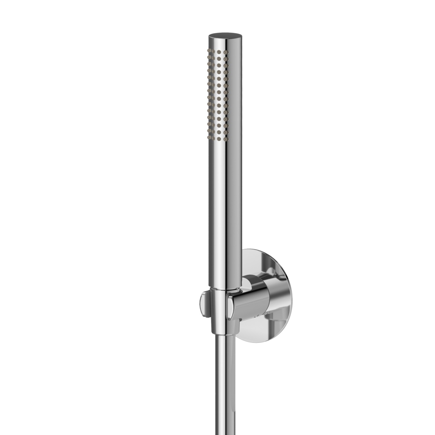 Ensemble de douche en laiton avec douchette, flexible et support - finition Chrome